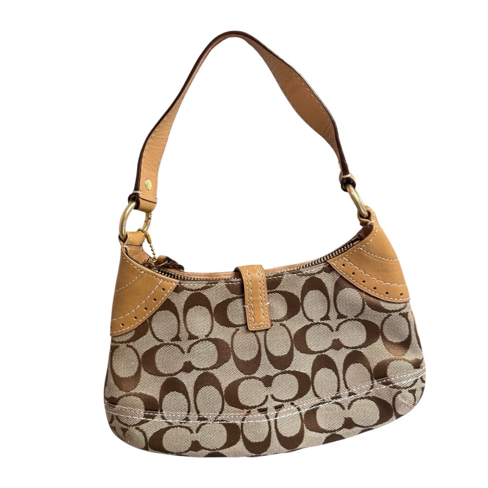 VTG Coach Signature C Hamptons Mini Hobo Shoulder Bag Wallet Y2K Tan Gold 10534 - Picture 10 of 16